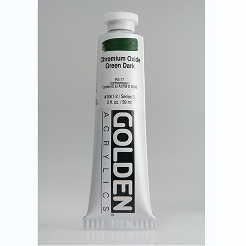 Golden, Heavy Body, Acrylic, Paint, 2oz, Chromium Oxide Green Dark